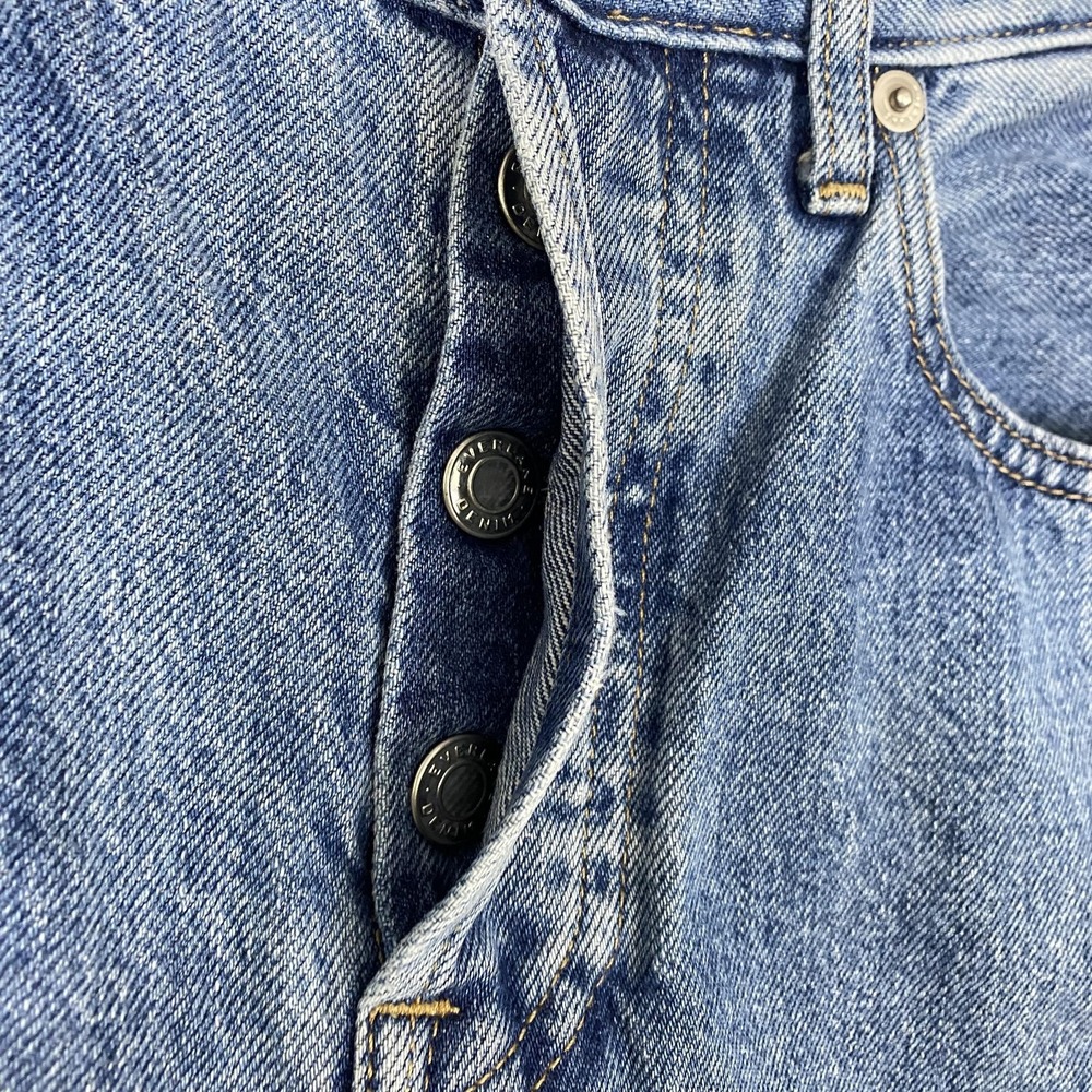 Everlane 90s Cheeky Jeans Womens 27 Blue High Rise Straight Denim Button Fly - Picture 3 of 14